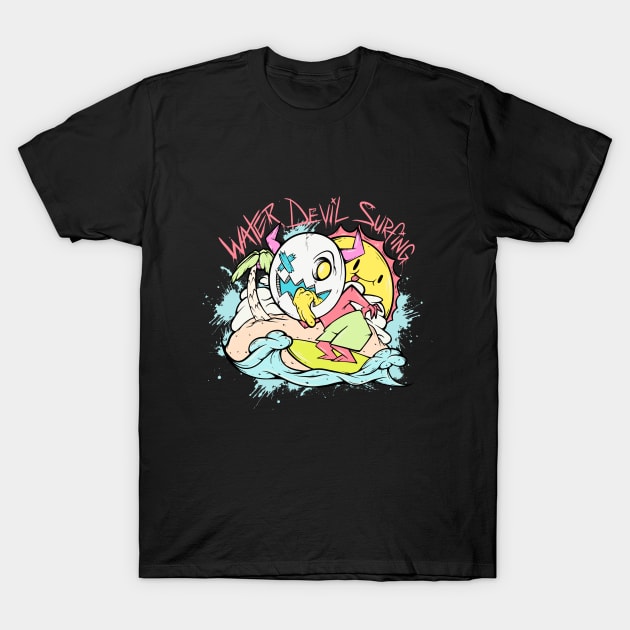 Water Devil Surfing-Devil Surfer Graphic Tee T-Shirt by SWIFTYSPADE
